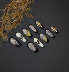 Black Gilded Heart Crown