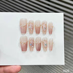 Soft Pink Velvet Pearl & Butterfly Coffin