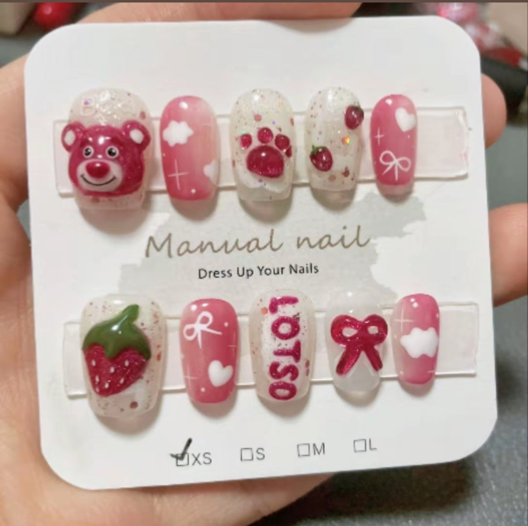 Hand-Painted Strawberry Bear