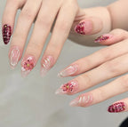 Crimson Croc & Sculpted Floral Almond