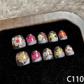 3D Clear Floral Short Round