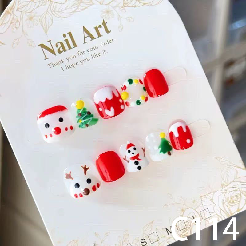 3D Christmas Santa & Reindeer Short Round