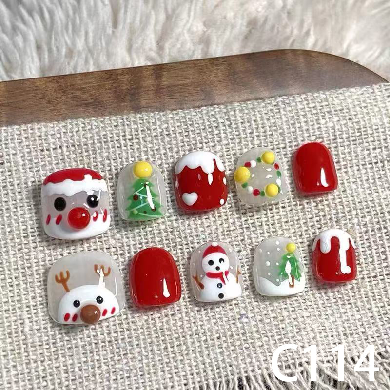 3D Christmas Santa & Reindeer Short Round
