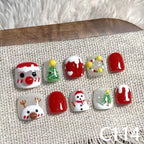 3D Christmas Santa & Reindeer Short Round