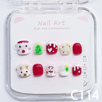 3D Christmas Santa & Reindeer Short Round