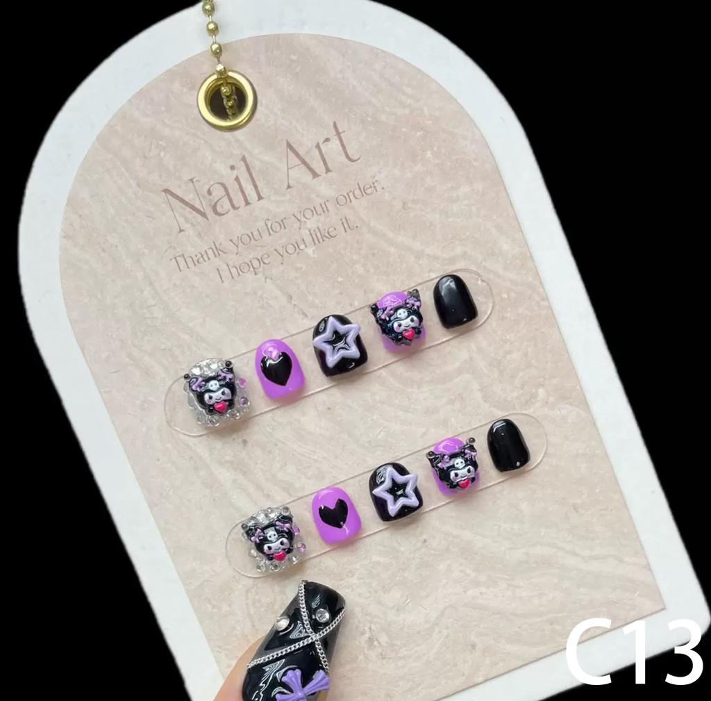3D Kuromi Heart & Star Short Round