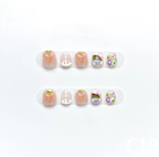 3D Peach & Rainbow Short Round