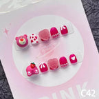3D Pink Bear & Heart Short Round