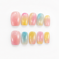 Custom Nail Set — Pastel Ombré + Your Print