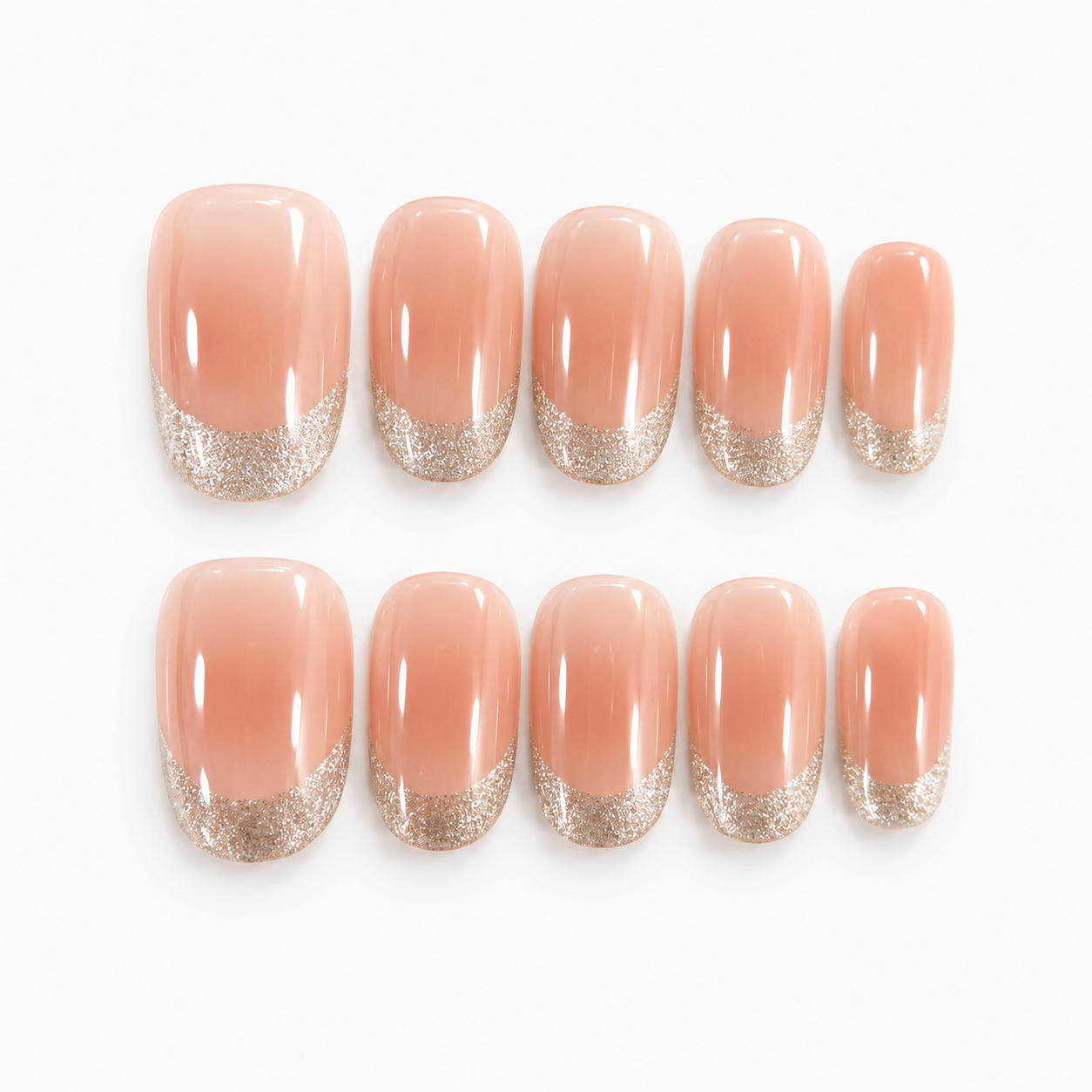 Custom Nail Set — Soft Rose + Your Print