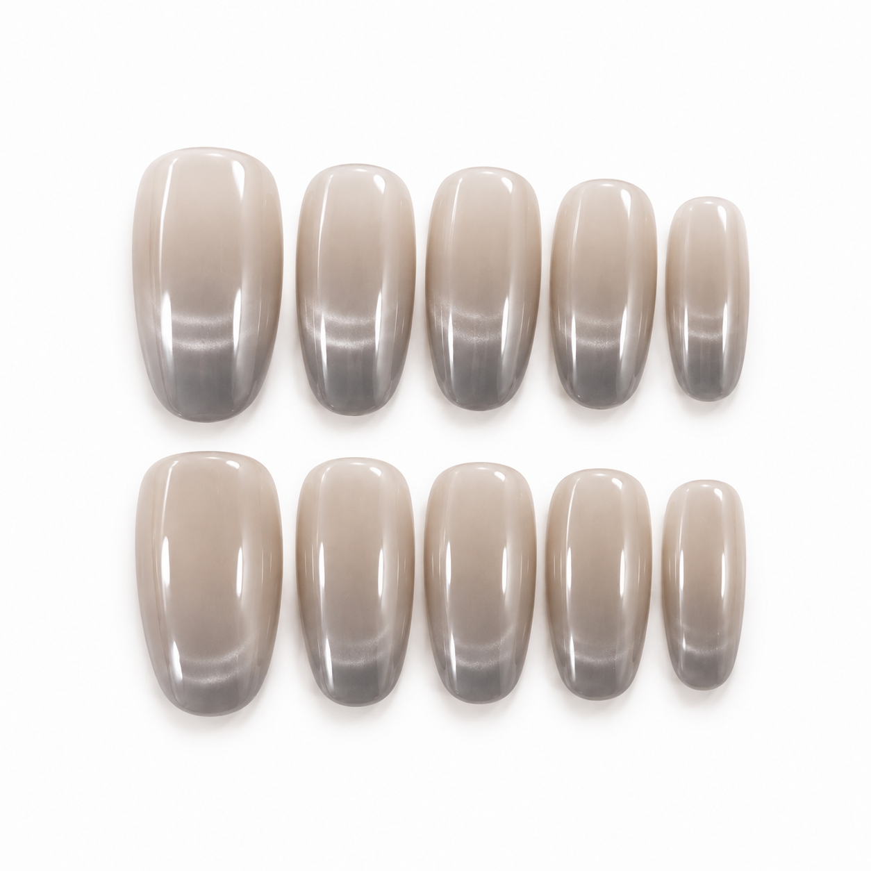 Custom Nail Set — Smoke Grey + Your Print