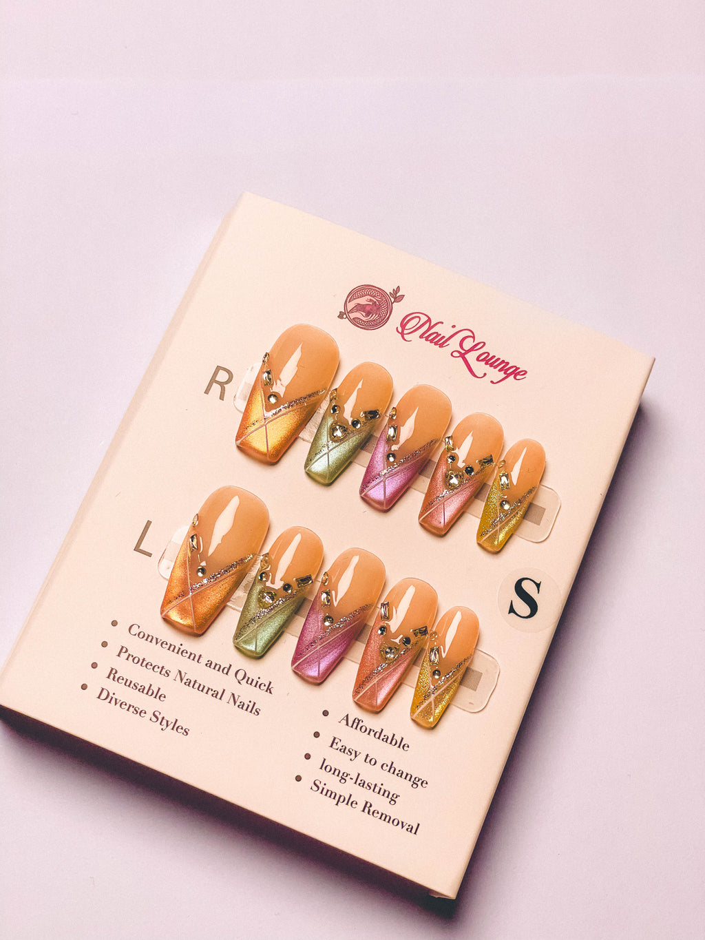 Candy Party Press-On Acrylic Nails – Medium Coffin Shape