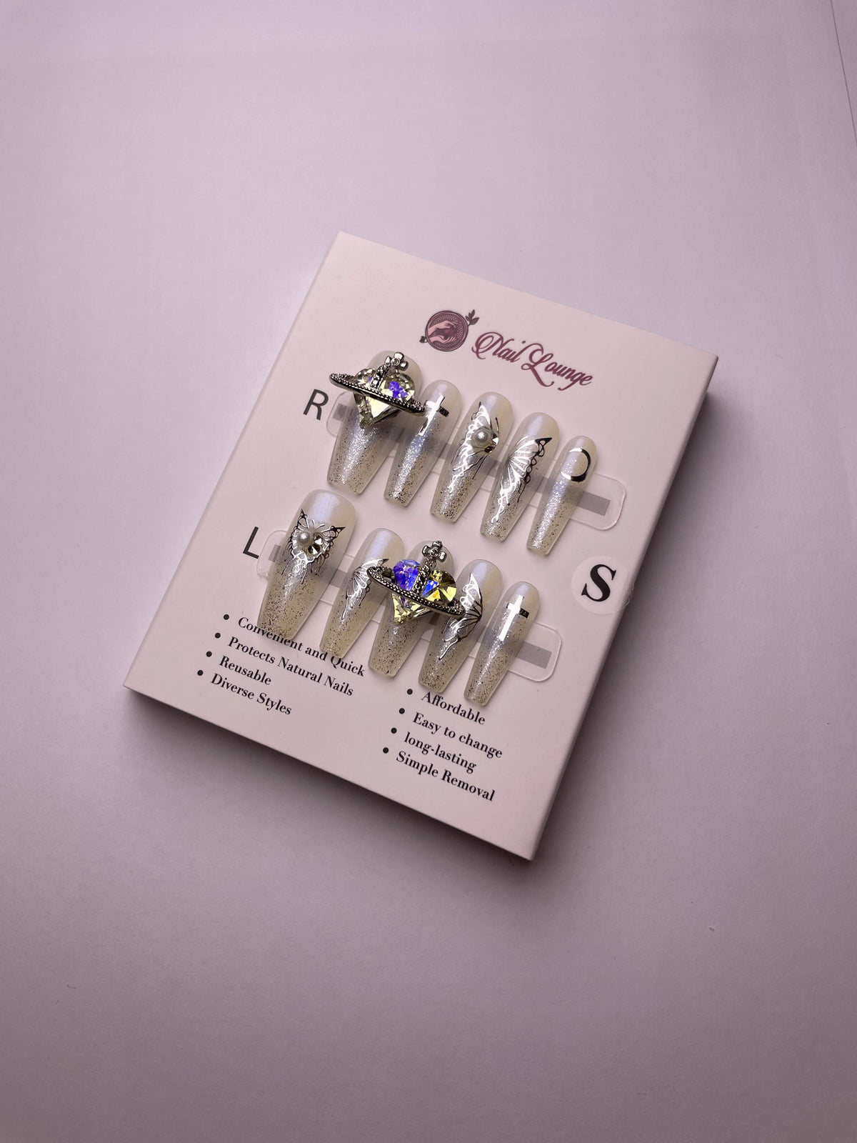 Butterfly Breaking Cocoon Press-On Acrylic Nails – XL Coffin Shape