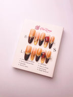 Brown Sugar Square Gem Press-On Acrylic Nails – Long Oval Shape