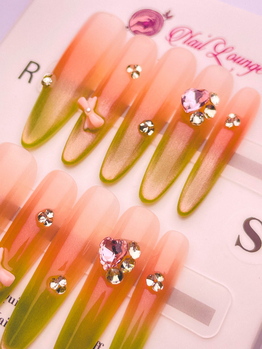 Cream Guava Press-On Acrylic Nails – Thin Stiletto Shape