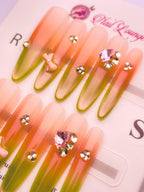 Cream Guava Press-On Acrylic Nails – Thin Stiletto Shape
