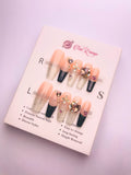 Lace Dream Press-On Acrylic Nails – Long Coffin Shape