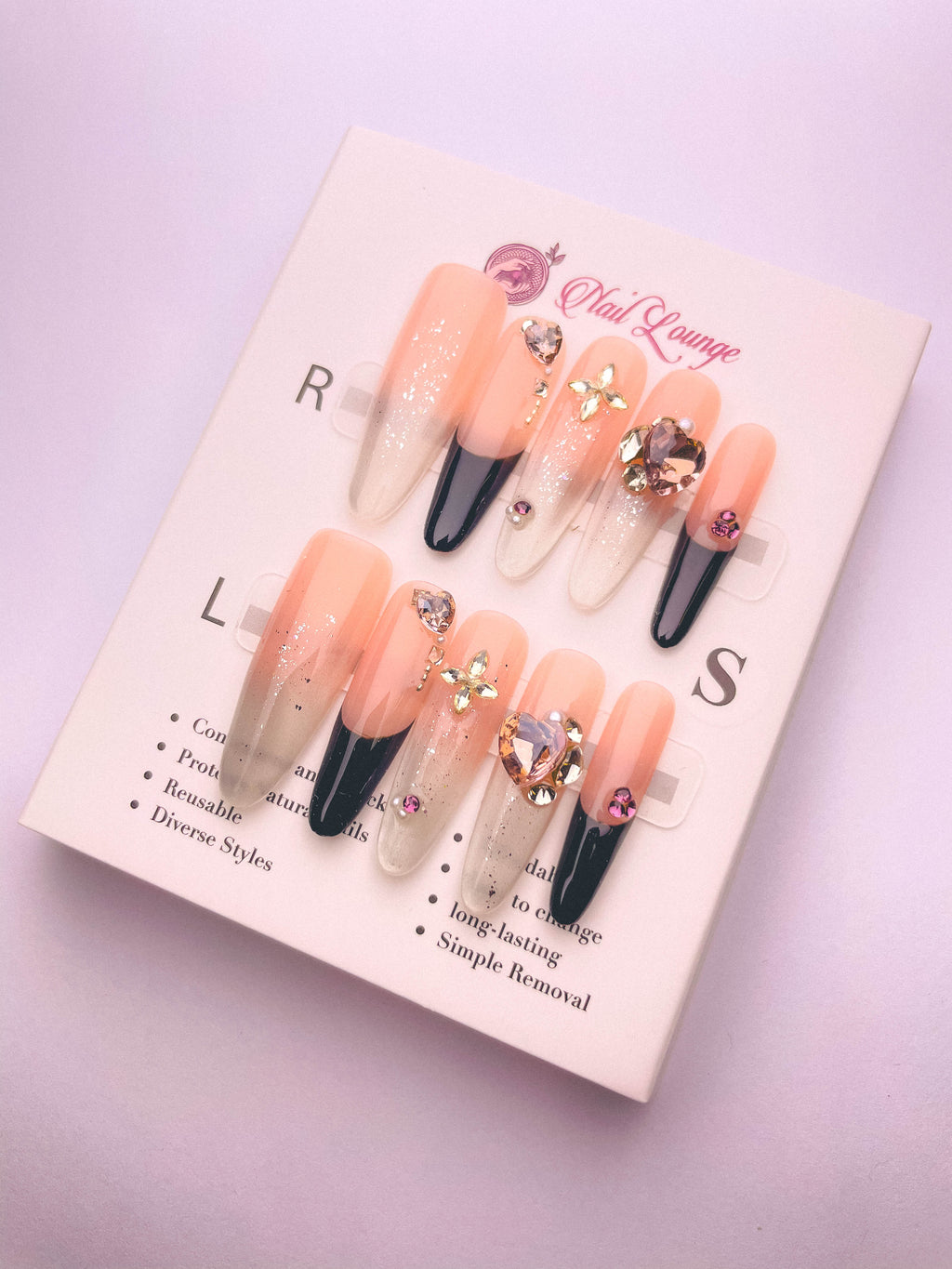 Lace Dream Press-On Acrylic Nails – Thin Stiletto Shape