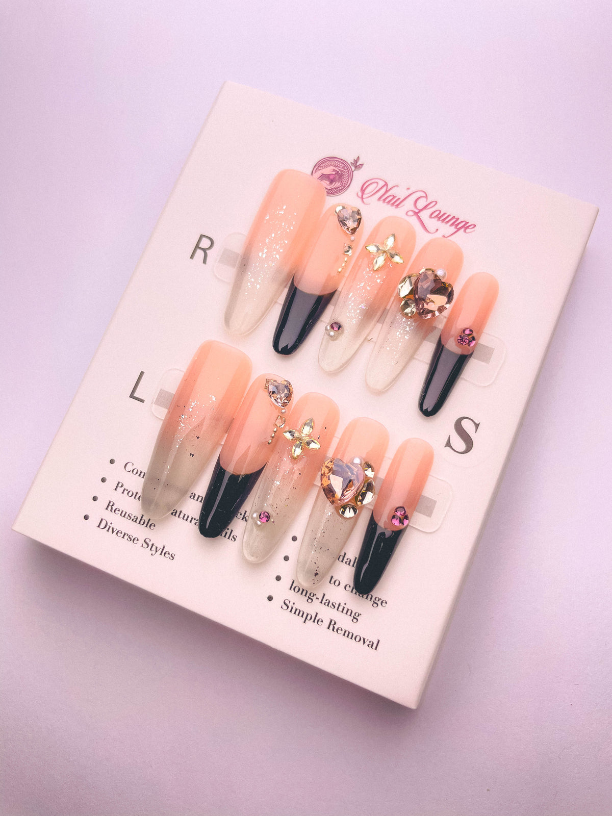 Lace Dream Press-On Acrylic Nails – Thin Stiletto Shape