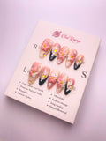 Peach Blossoms Press-On Acrylic Nails – Almond Shape