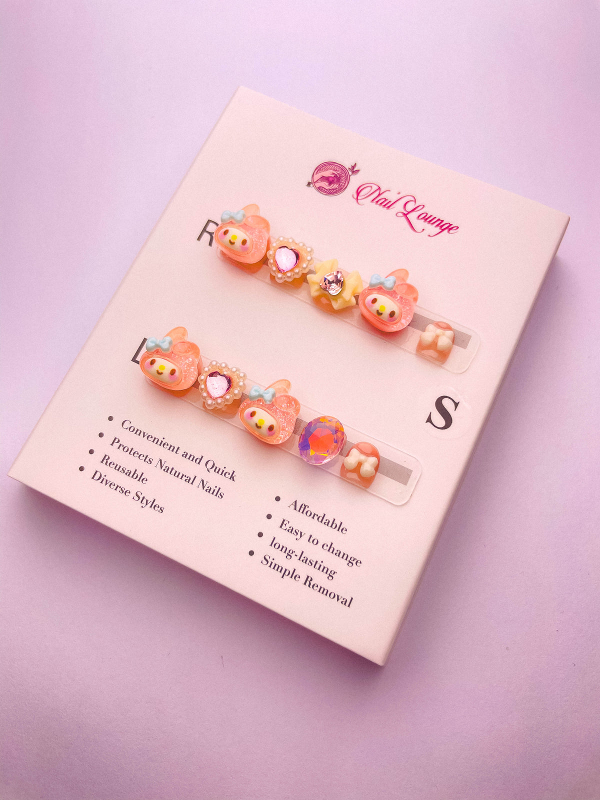 Blush Bunny Kids' Press-On Acrylic Nails