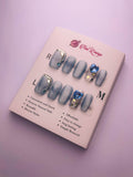 Glacier Love Press-On Acrylic Nails – Short Oval Shape