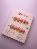 Icy Crystal Tulip Press-On Acrylic Nails – XS Coffin Shape