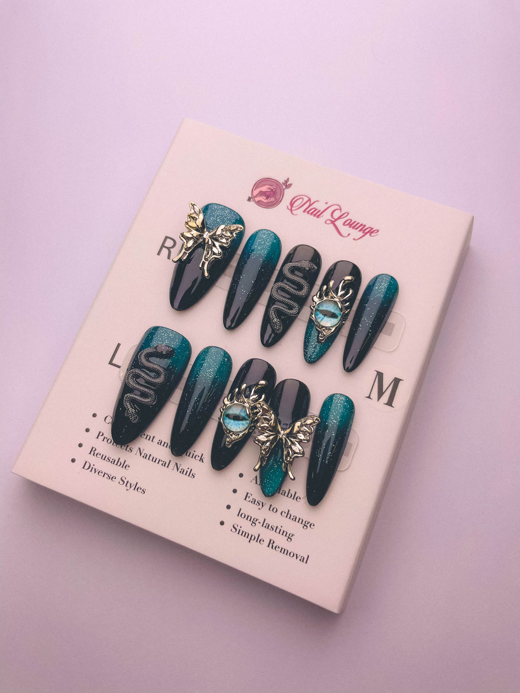 Harry Potter Press-On Acrylic Nails – Long Pointed Round Shape
