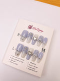 Sea Salt Coconut Jelly Press-On Acrylic Nails – Medium Coffin Shape
