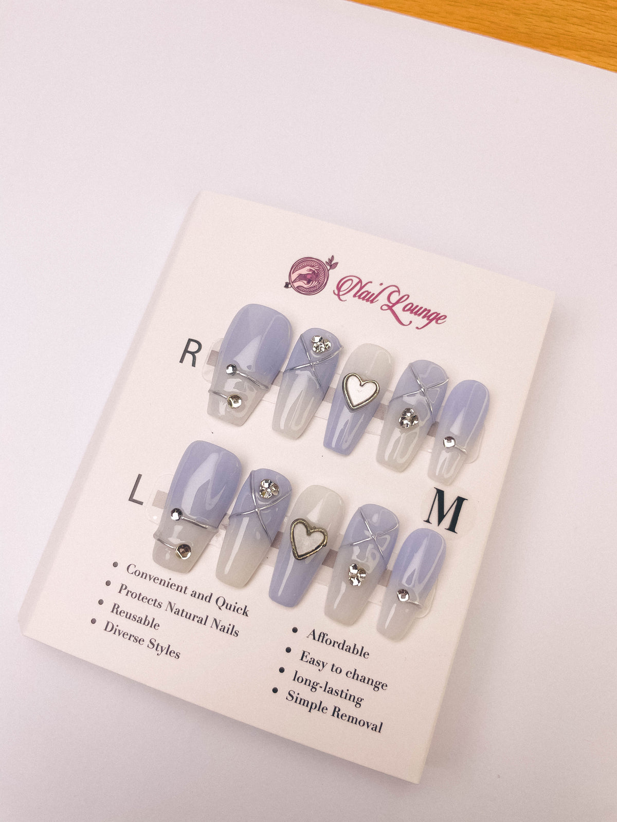 Sea Salt Coconut Jelly Press-On Acrylic Nails – Medium Coffin Shape