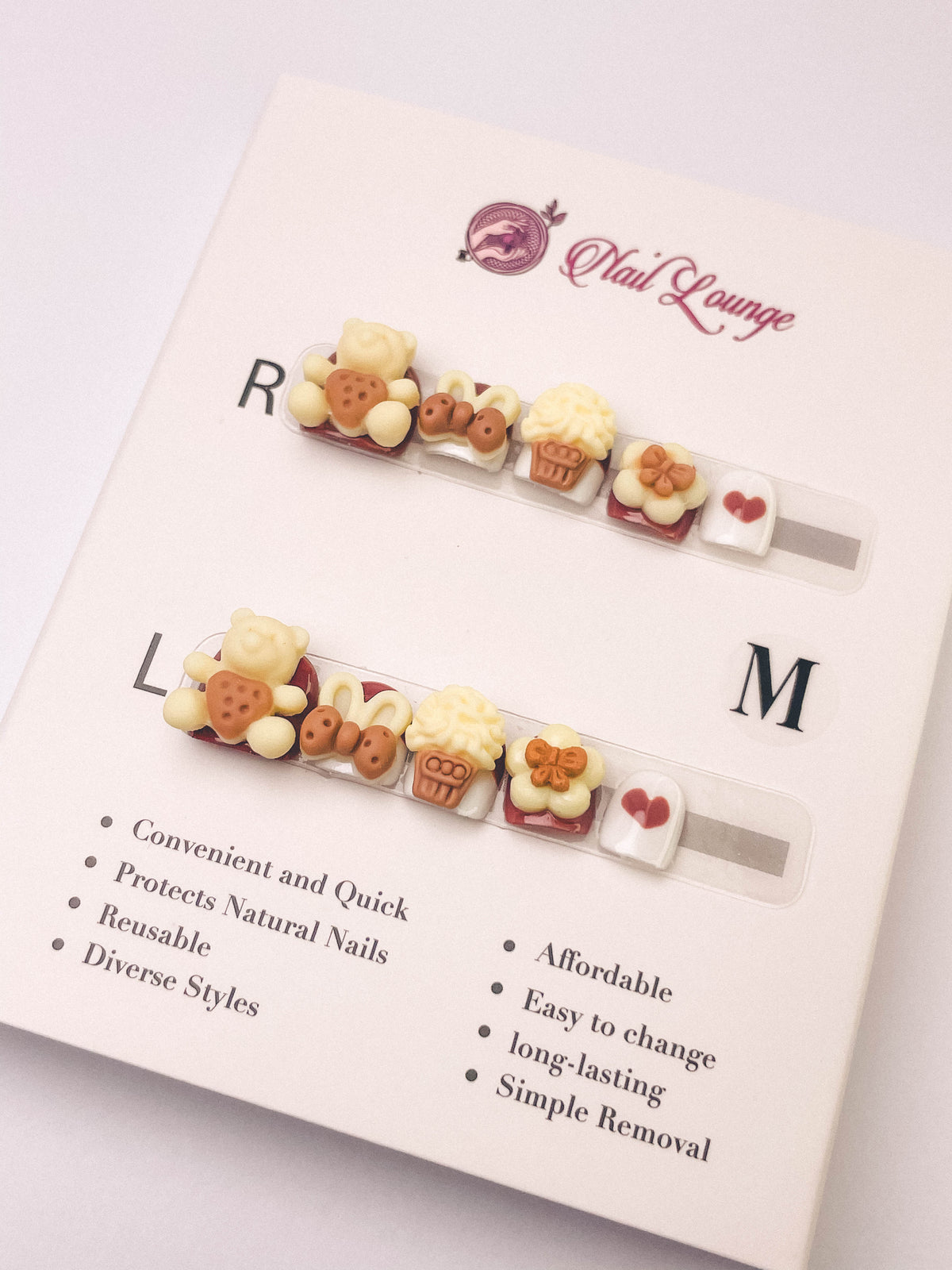 Teddy Treat Kids' Press-On Acrylic Nails