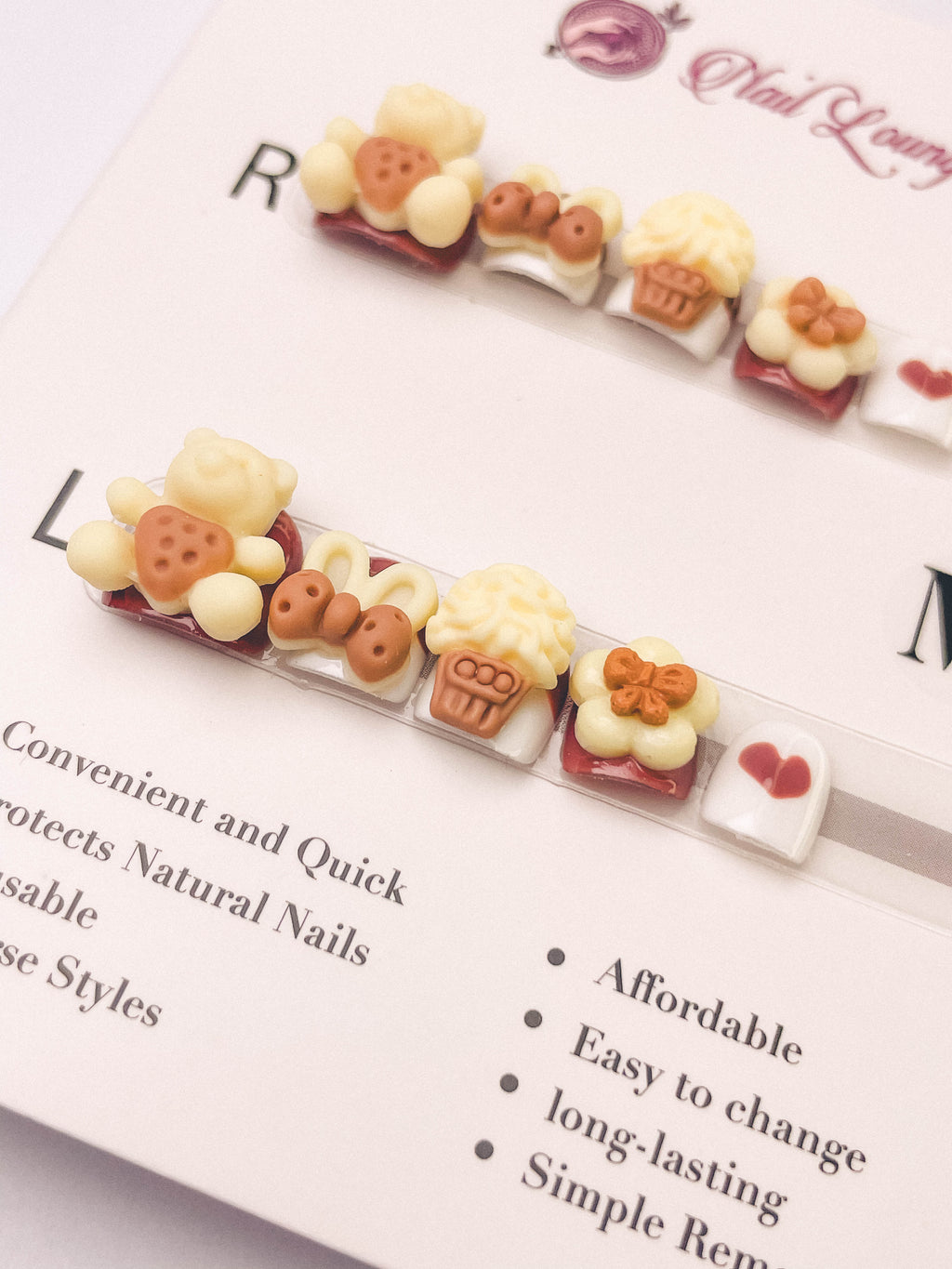 Teddy Treat Kids' Press-On Acrylic Nails