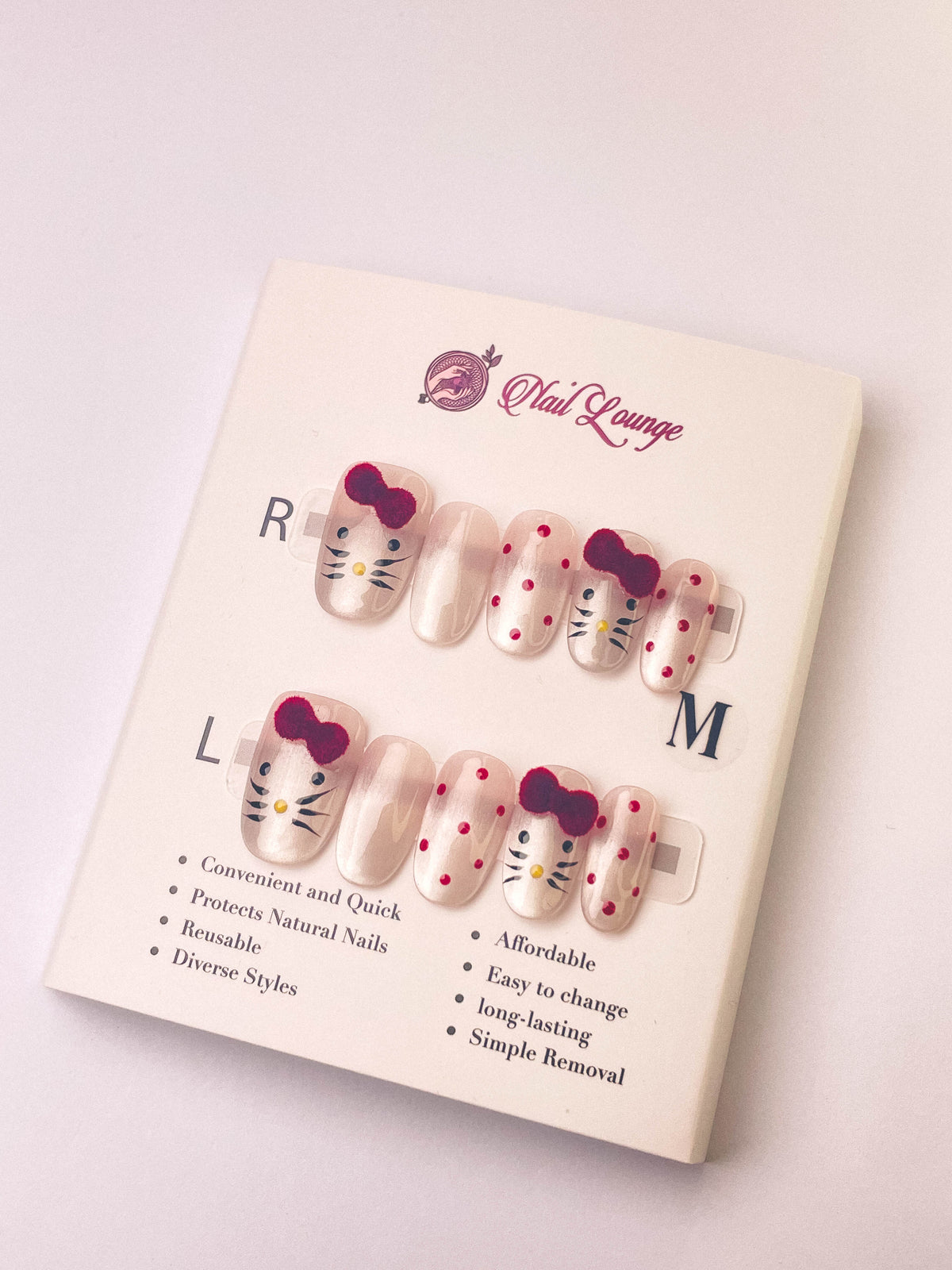 Velvet KT Cat Press-On Acrylic Nails – Short Oval Shape