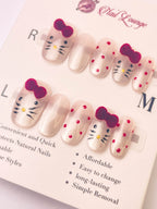 Velvet KT Cat Press-On Acrylic Nails – Short Oval Shape
