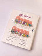 Candy Soda Press-On Acrylic Nails – XL Coffin Shape