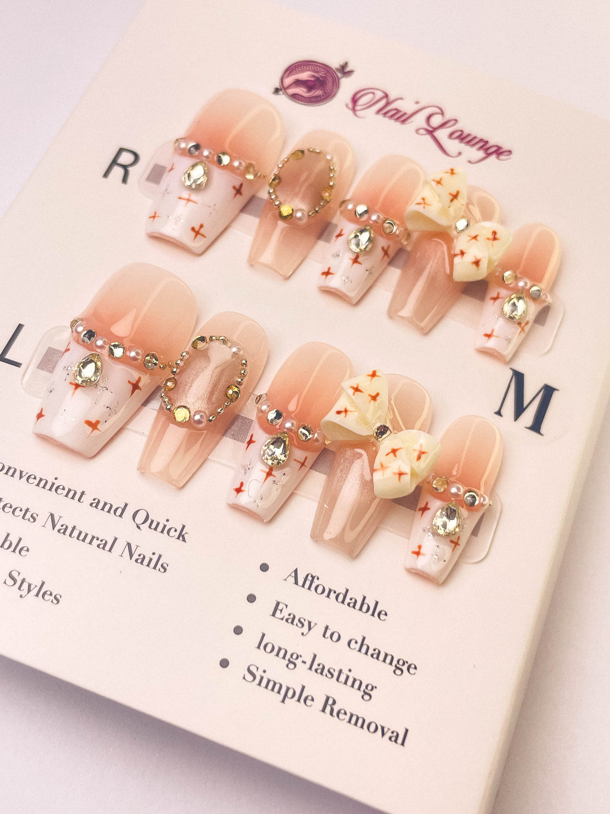 Socialite Chanel-Style Press-On Acrylic Nails – Medium Coffin Shape