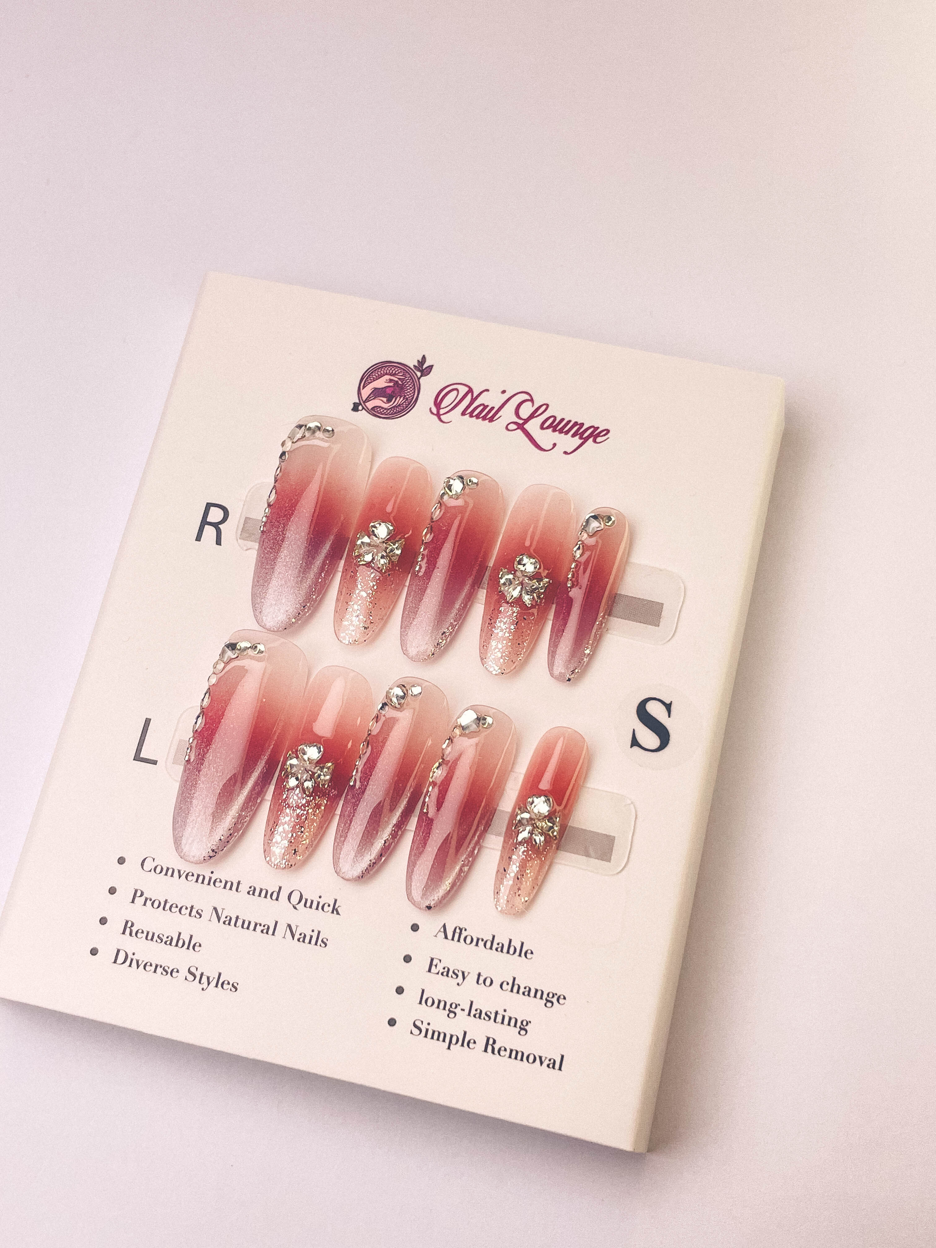 Iced Bayberry Press-On Acrylic Nails – Long Oval Shape