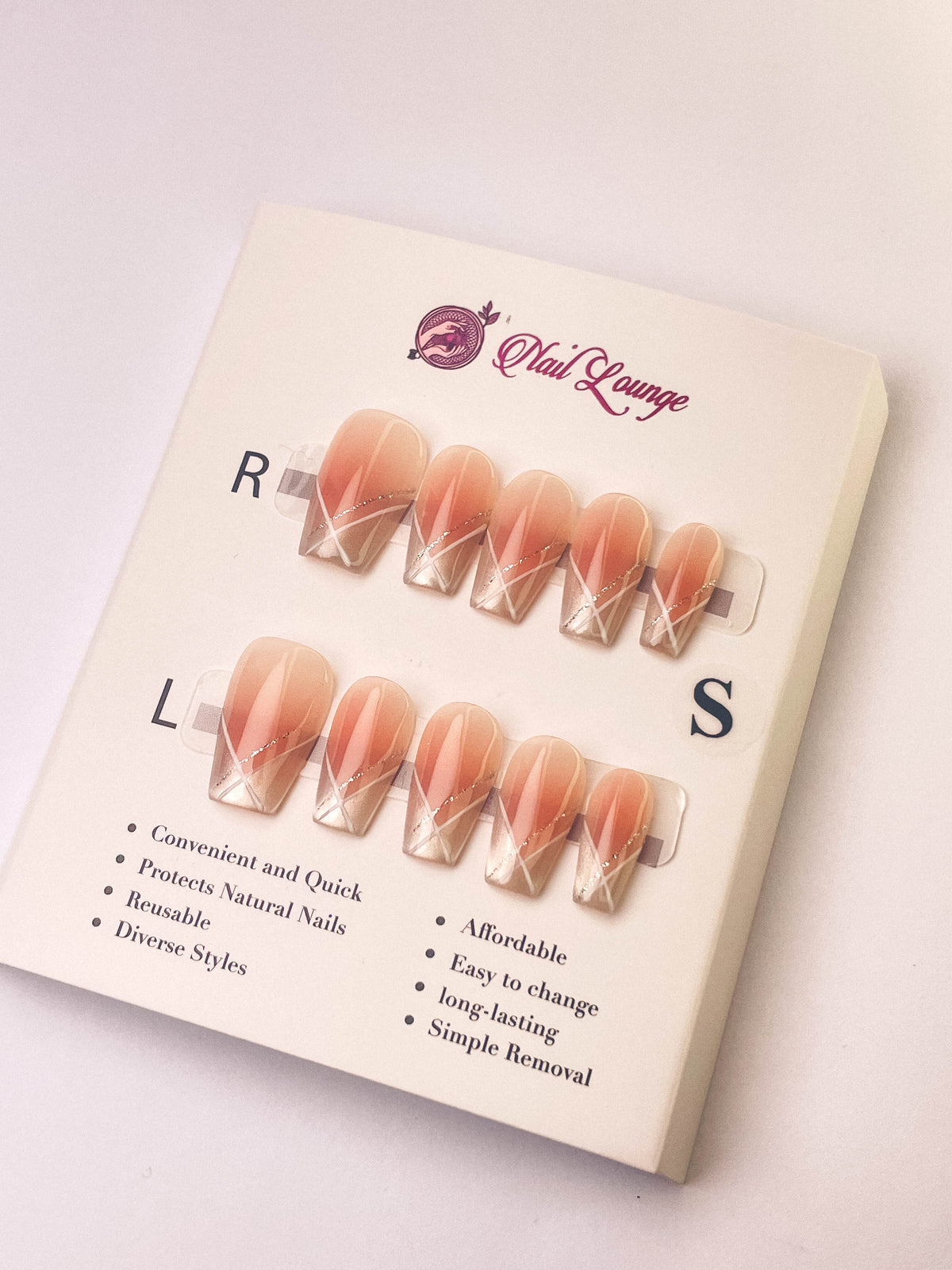 First Love Press-On Acrylic Nails – XS Coffin Shape