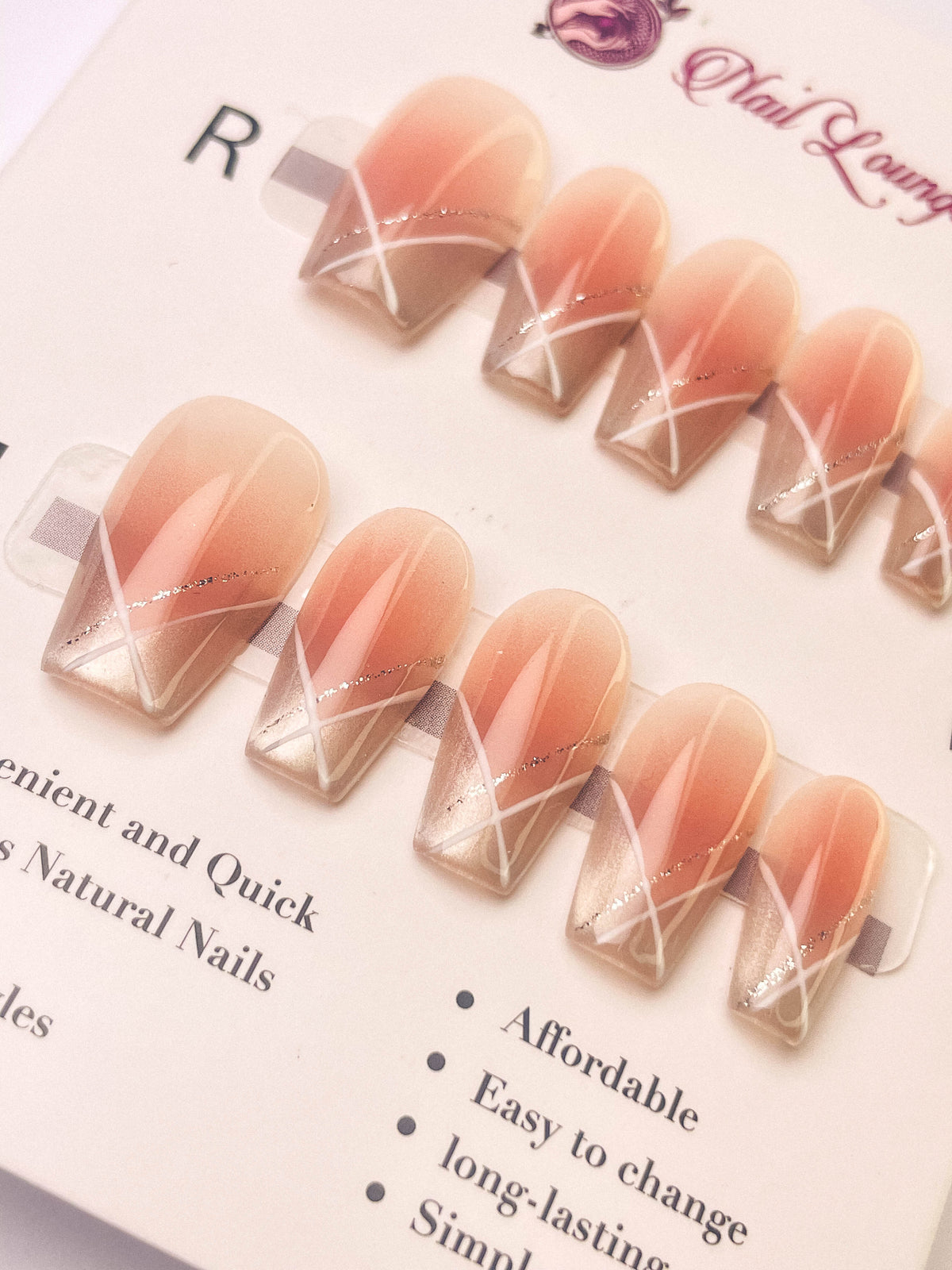 First Love Press-On Acrylic Nails – XS Coffin Shape