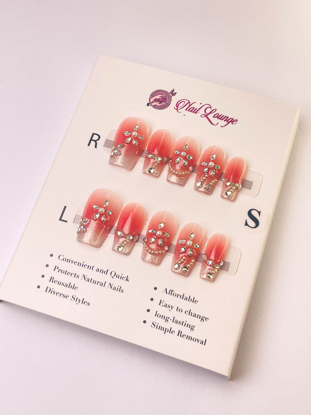 Cranberry Press-On Acrylic Nails – Short Coffin Shape