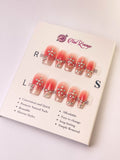Cranberry Press-On Acrylic Nails – Short Coffin Shape