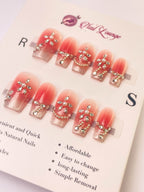 Cranberry Press-On Acrylic Nails – Short Coffin Shape