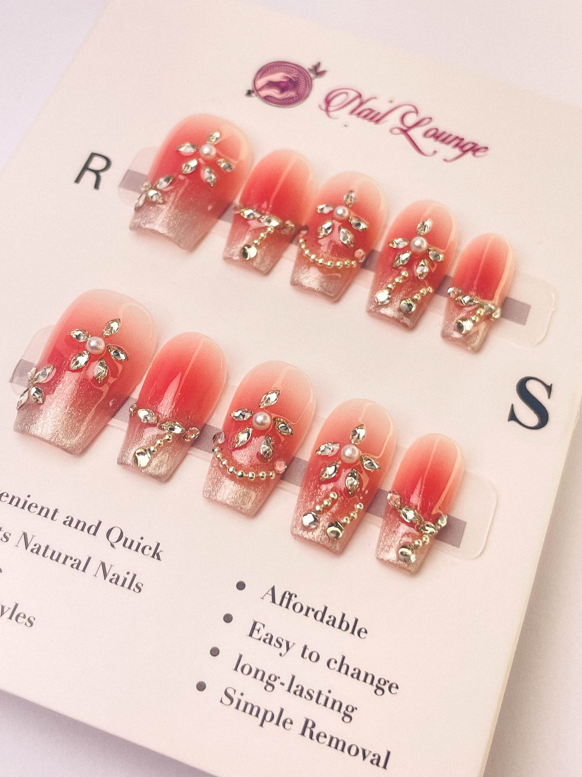 Cranberry Press-On Acrylic Nails – Short Coffin Shape