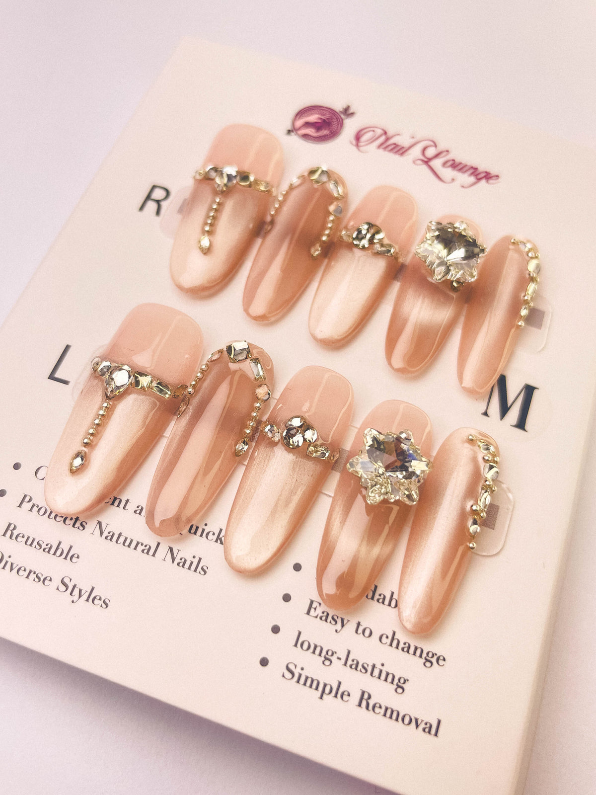 Snow-Bound Mountain Press-On Acrylic Nails – Long Oval Shape