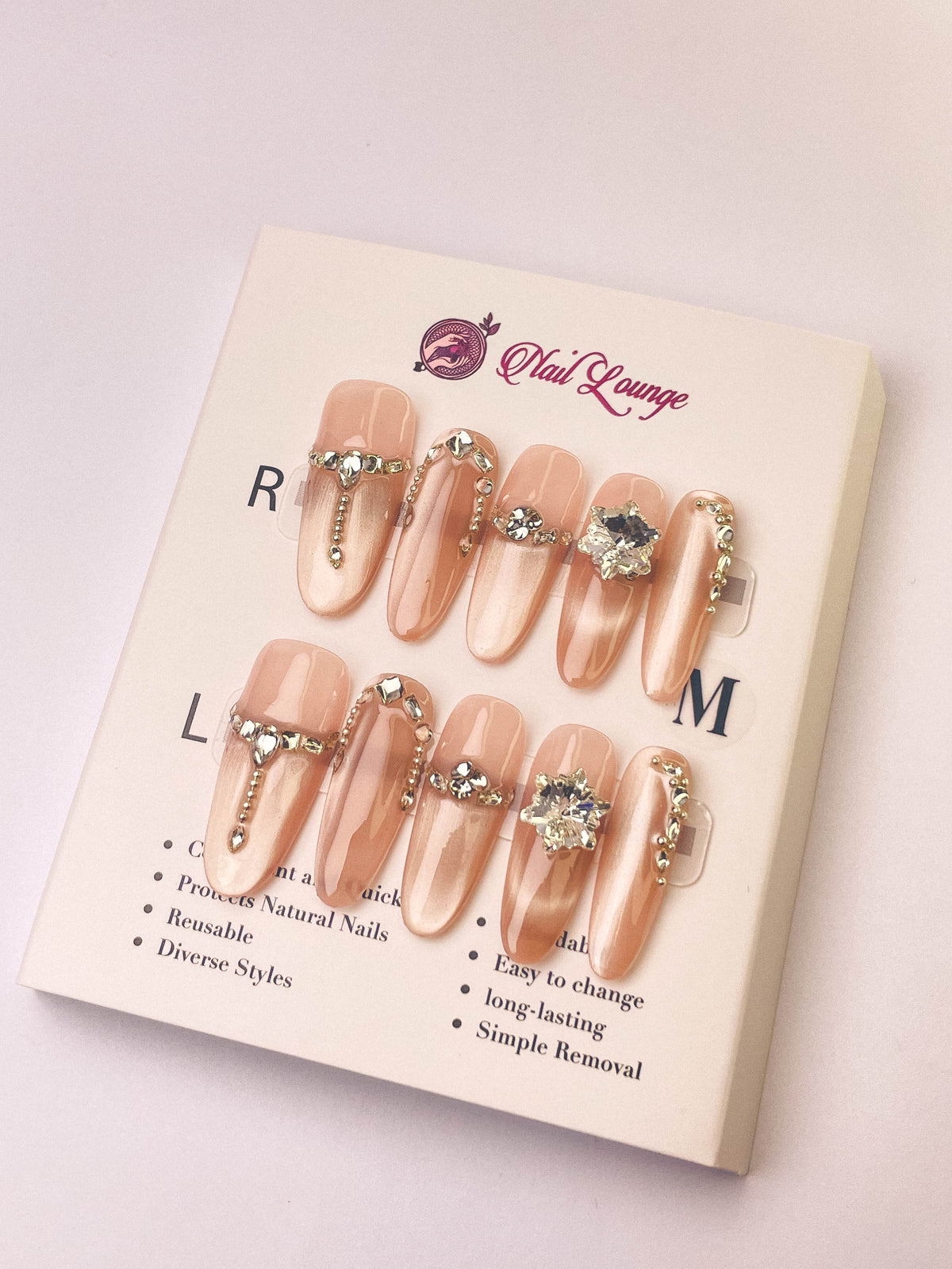 Snow-Bound Mountain Press-On Acrylic Nails – Long Oval Shape