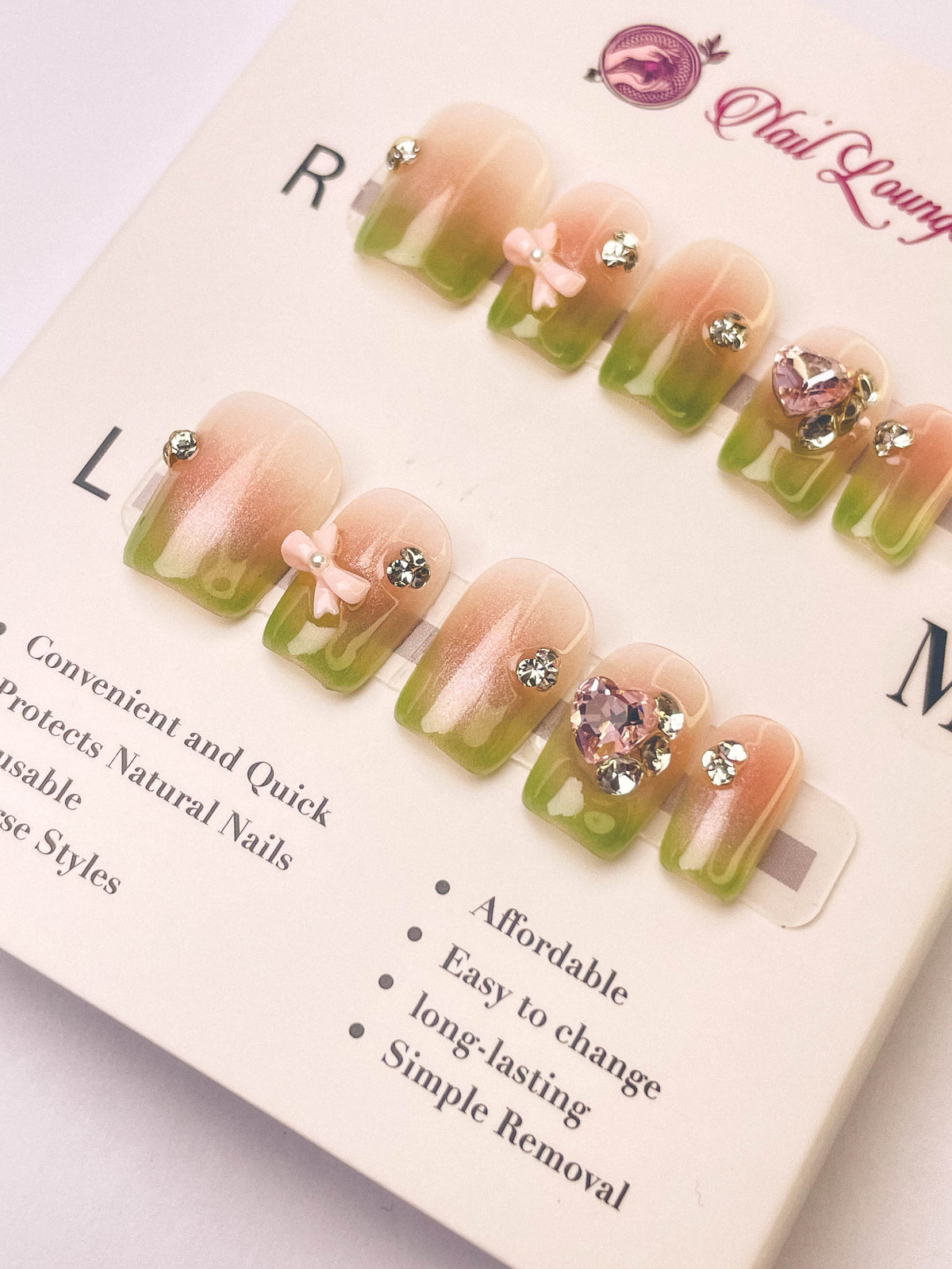 Cream Guava Press-On Acrylic Nails – XS Coffin Shape