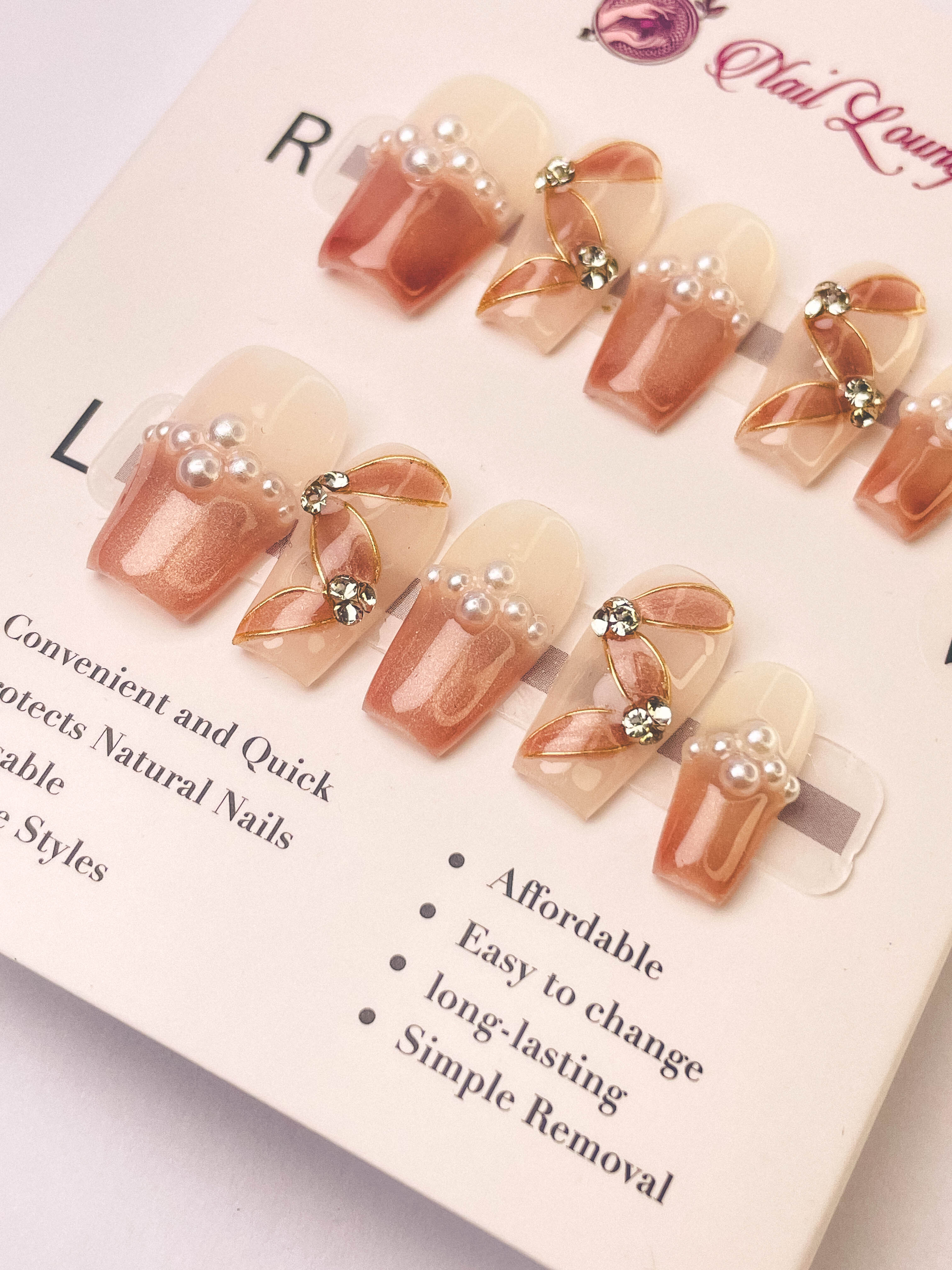 Romantic Ballet Press-On Acrylic Nails – Short Coffin Shape