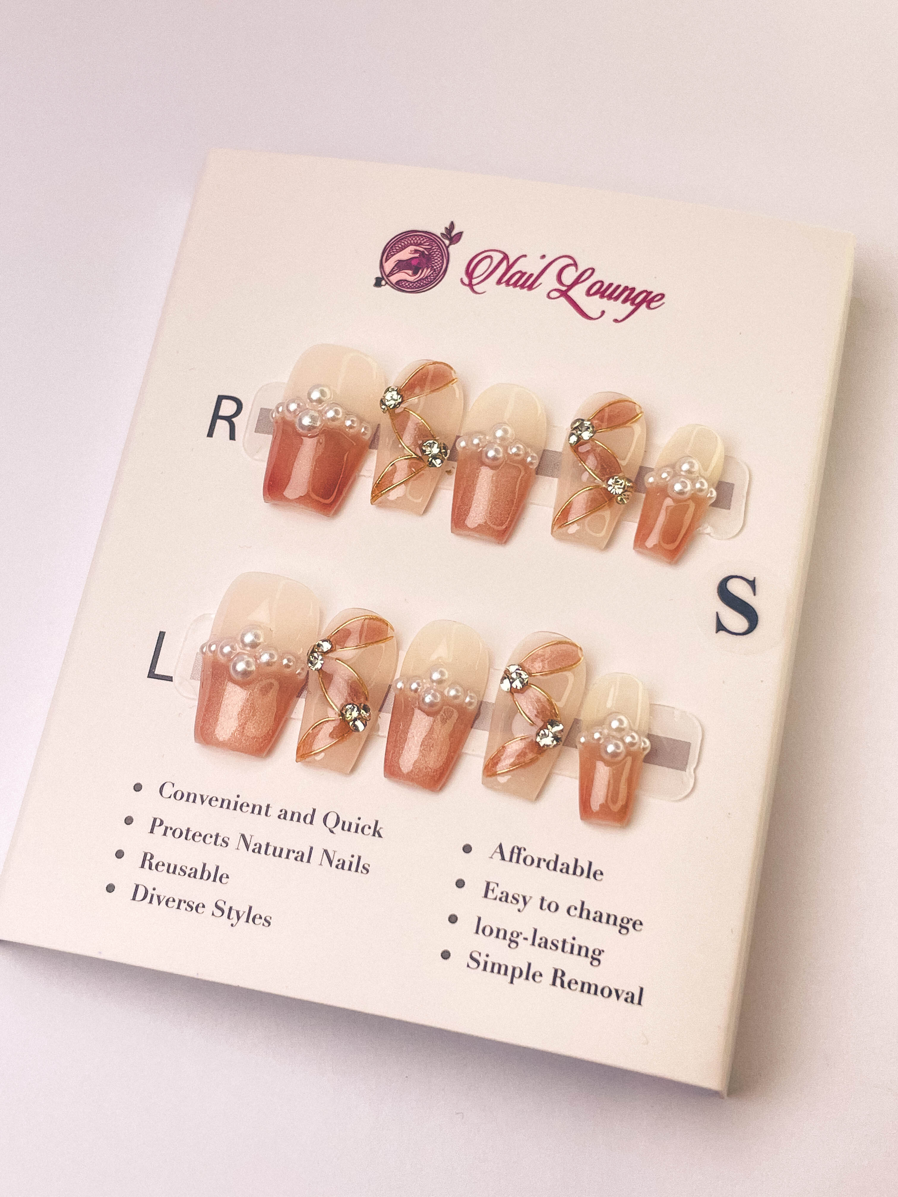 Romantic Ballet Press-On Acrylic Nails – Short Coffin Shape
