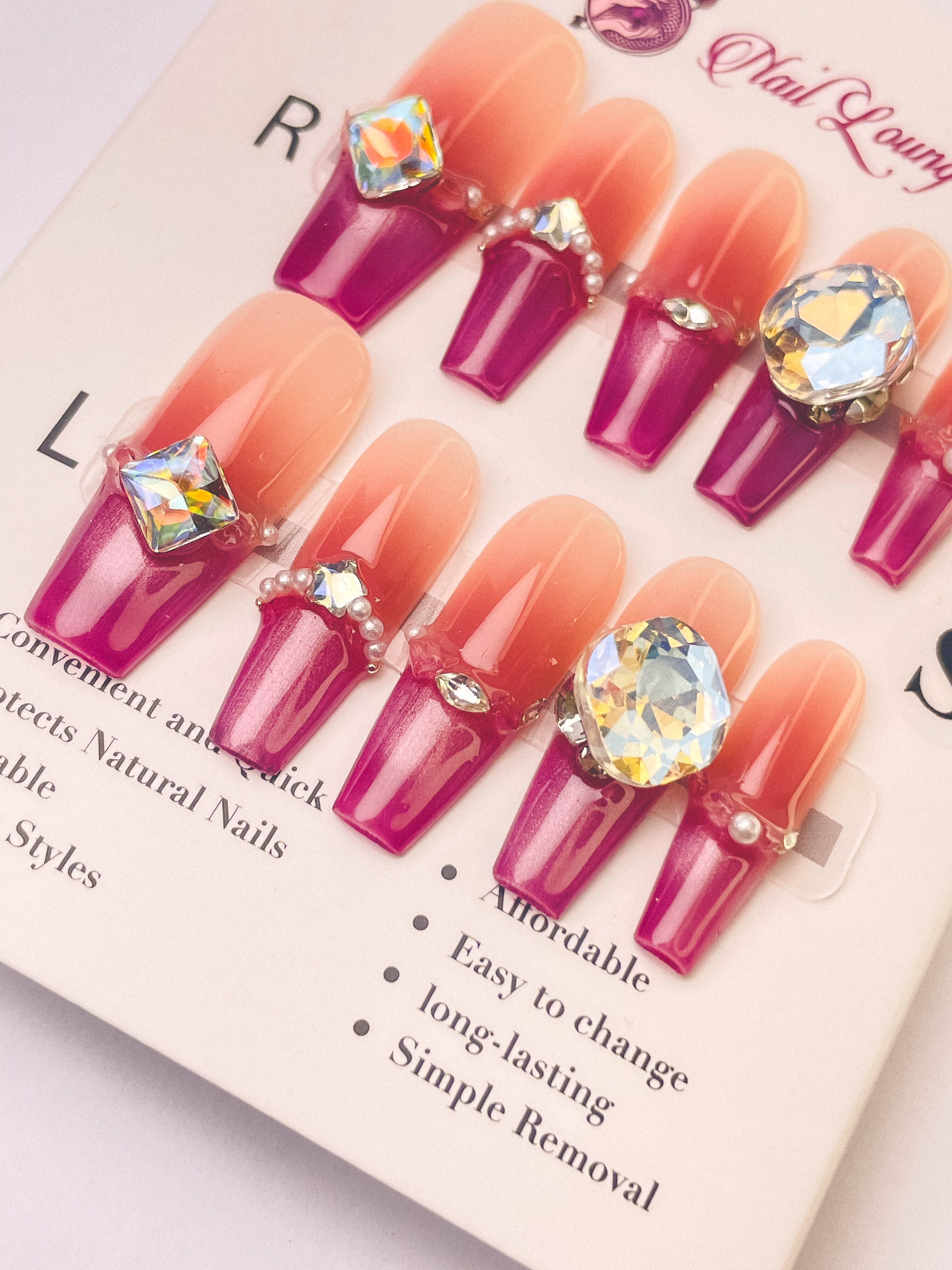 Dew-Kissed Grapes Press-On Acrylic Nails – XL Coffin Shape