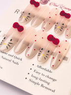 Velvet KT Cat Press-On Acrylic Nails – Medium Oval Shape